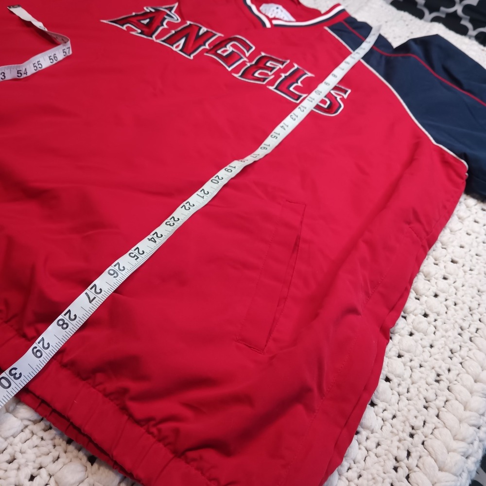 Vtg Los Angeles Angels Pull Over Jacket Mens XL MLB Genuine Merchandise Red Blue - Picture 6 of 8